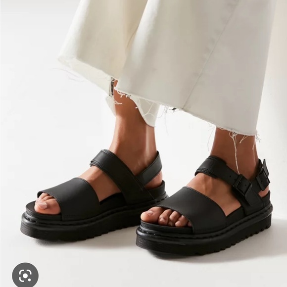 Dr. Martens Shoes - Dr. Martens Voss Black Leather Sandal